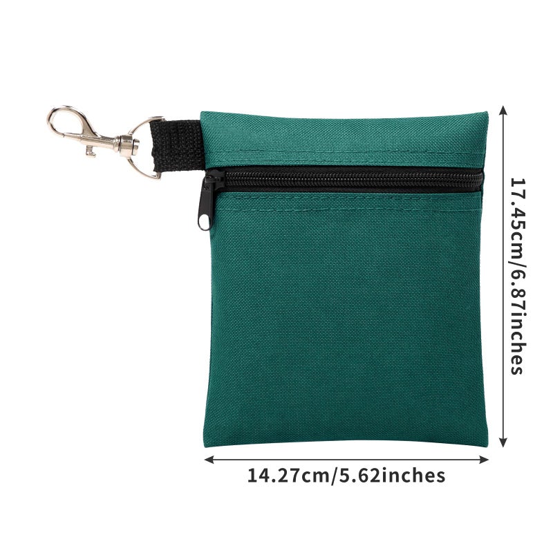 BuyAgain Golf Tee Pouch, 5.62 X 6.87 Inch Professional Zipper Golf Tee/Ball Pouch Bag With Metal Lobster Claw Clip. - Image 2